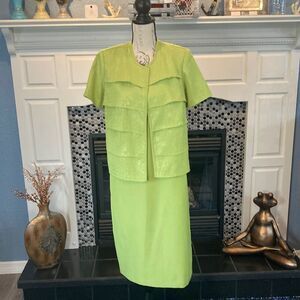 K Studio dress and jacket set in lime‎ green, size 10